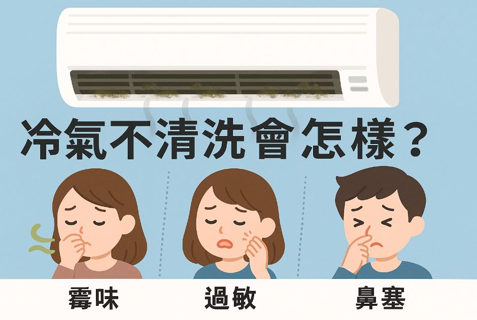冷氣不清洗會怎樣？霉味、過敏、鼻塞通通找上門！