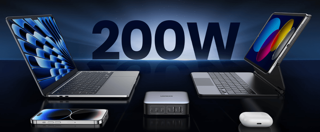 綠聯推出全台首款200W六孔氮化鉀充電頭，符合BSMI認證並支援PD、QC快充協定