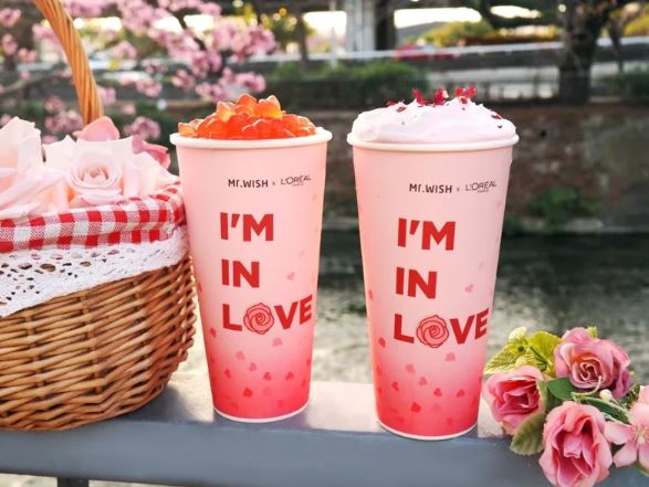 「初戀般滋味！Mr.Wish x 巴黎萊雅」推出2款「玫瑰芝芝烤奶、玫瑰烏龍啵啵」心動浪漫上市