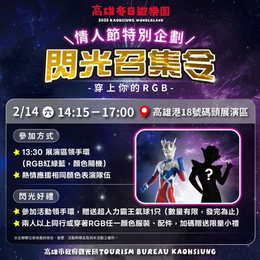2026高雄春節旅遊整備完成｜超人力霸王主題裝置進駐各大景區，「高雄冬日遊樂園」打造走春新亮點