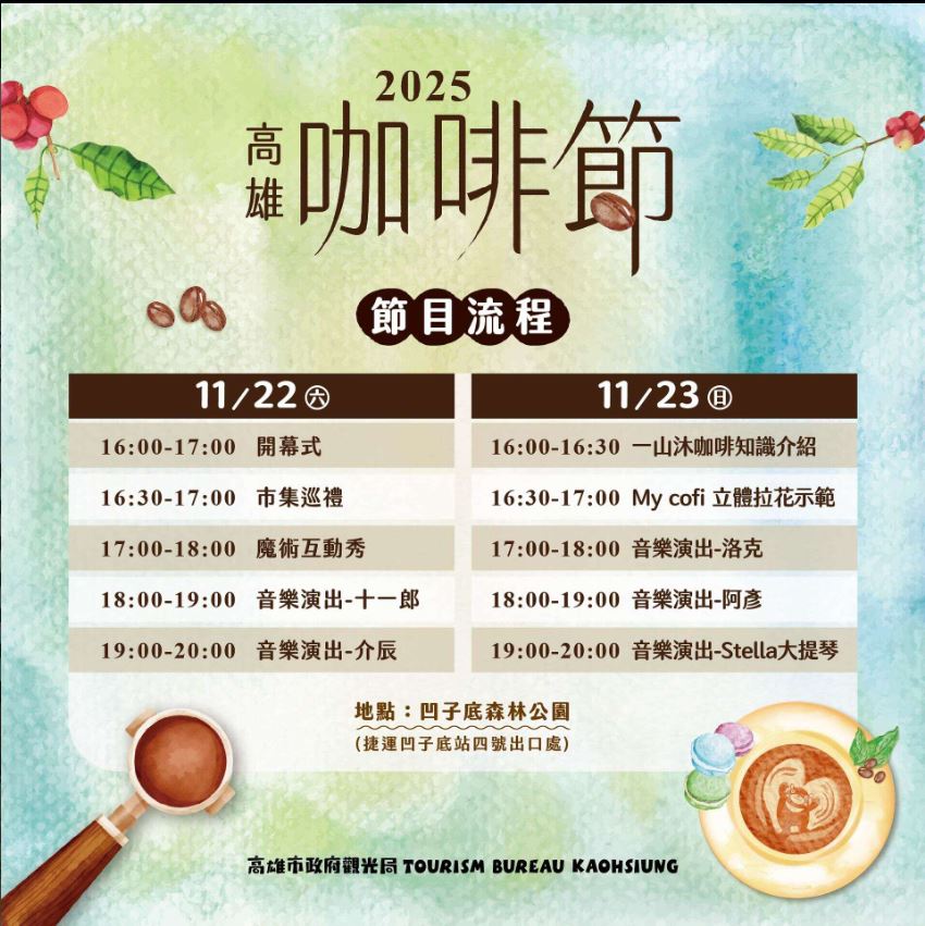 高雄咖啡節 11/22–23 凹子底登場　140 家品牌齊聚、世界級金牌職人同場開講