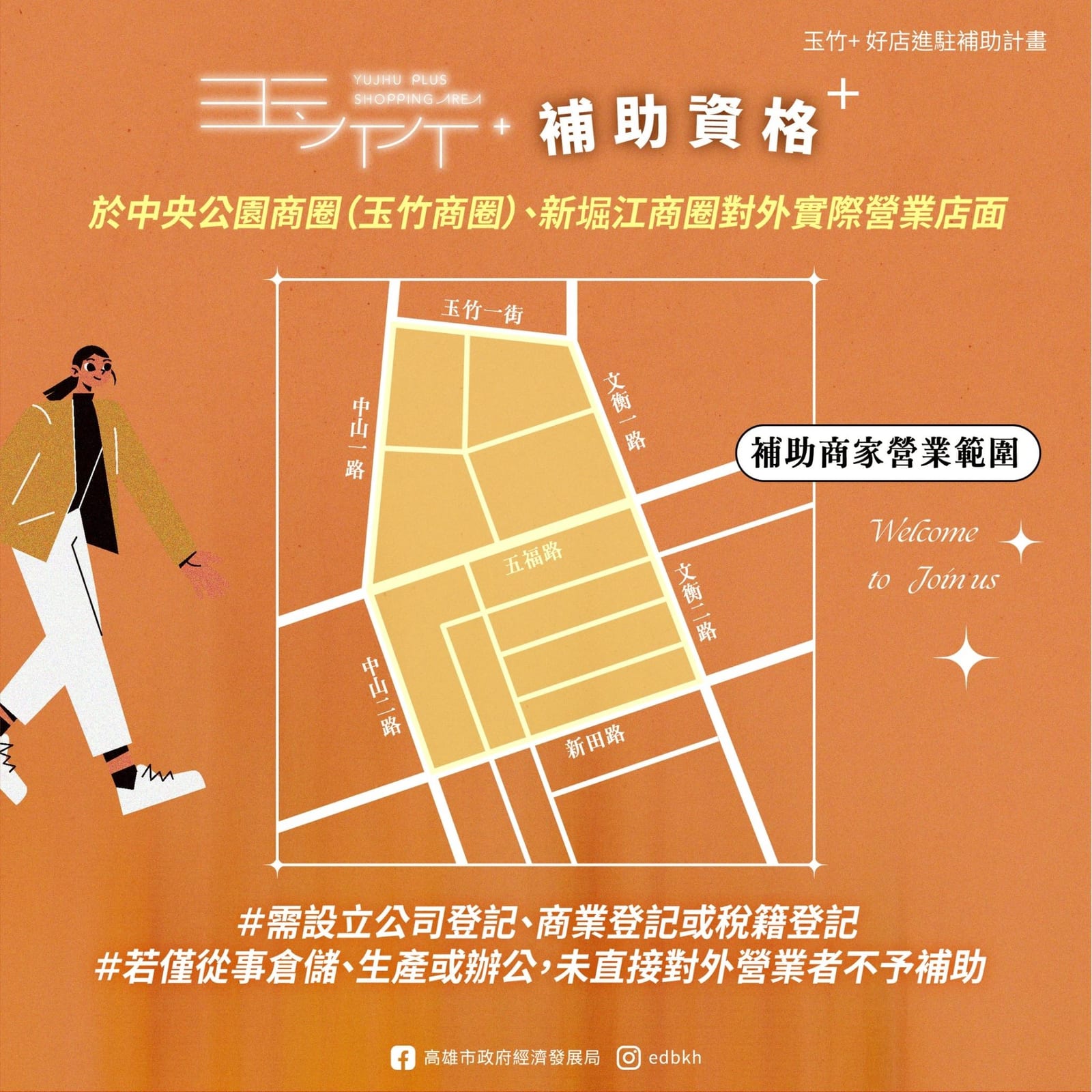 「2025玉竹+好店進駐補助計畫」正式啟動!最高補助140萬元,鼓勵品牌進駐中央公園及新堀江商圈