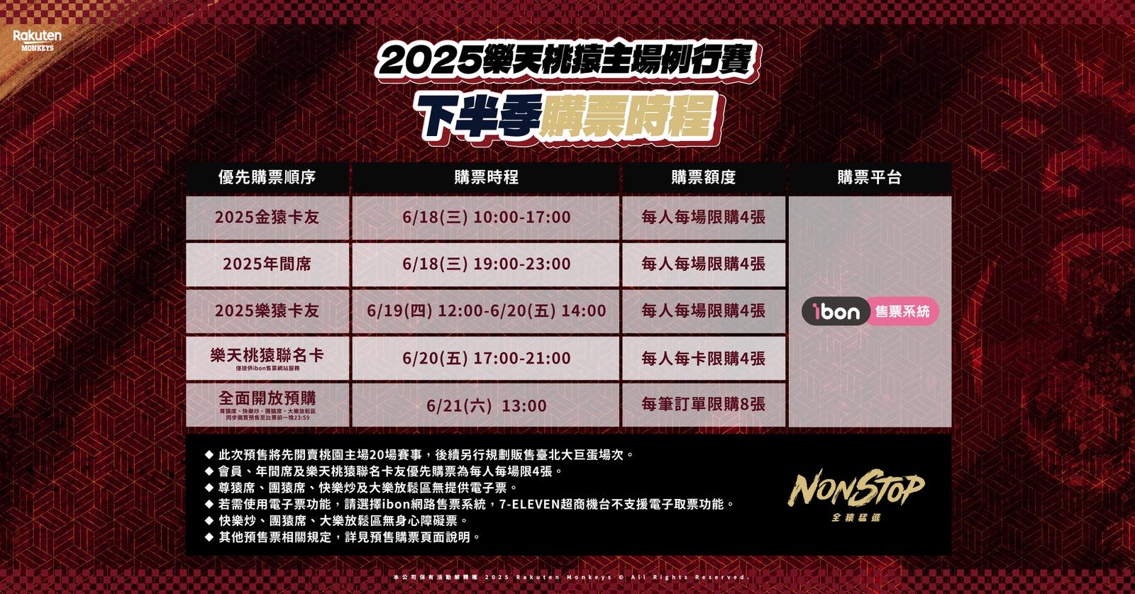 樂天桃猿2025下半季主場門票開賣啦!6月18日起火熱啟售,球迷必搶!