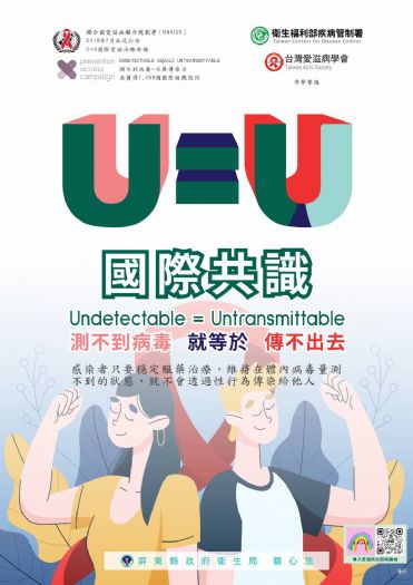 2023世界愛滋病日宣導「國際共識U=U,消除偏見 共創U愛友善環境」
