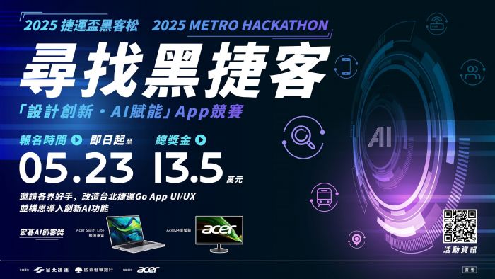 2025捷運盃黑客松競賽：設計創新與AI賦能，展現你的App開發才華！