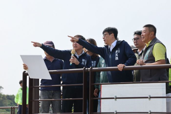 視察觀音湖防汛整備及景觀規劃 陳其邁:做好汛期前整備工作 保障市民安全