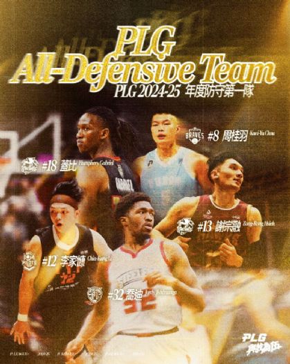 2024-25球季年度防守球員及防守第一隊揭曉：喬迪引領鋼鐵人，台鋼獵鷹表現出色