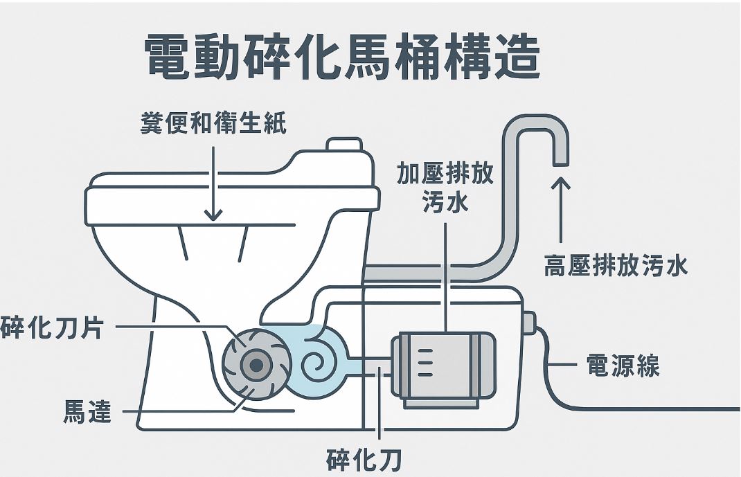 電動碎化馬桶是什麼？讓你在任何空間都能輕鬆安裝衛浴設備