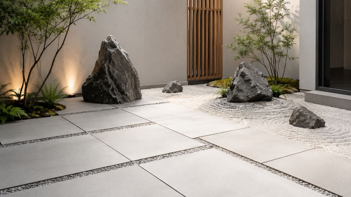 平板磚結合枯山水景觀｜低維護庭園的優勢與規劃秘訣